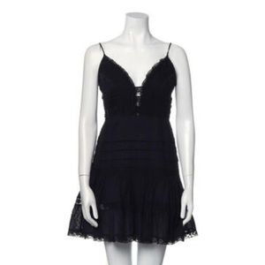 Zimmermann Black Lace-Trim Mini Dress